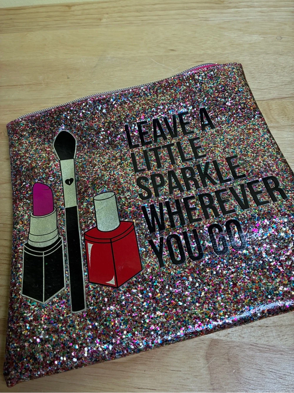 Sephora Collection x Breakups To Makeup Glitter Cosmetic Bag Sparkle Clutch 2016